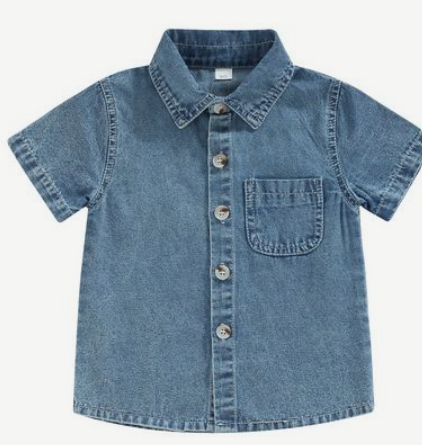 Boys Short Sleeve Denim Shirt