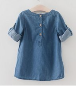 The Girls Sleeve Roll Up Half Button Placket Tops